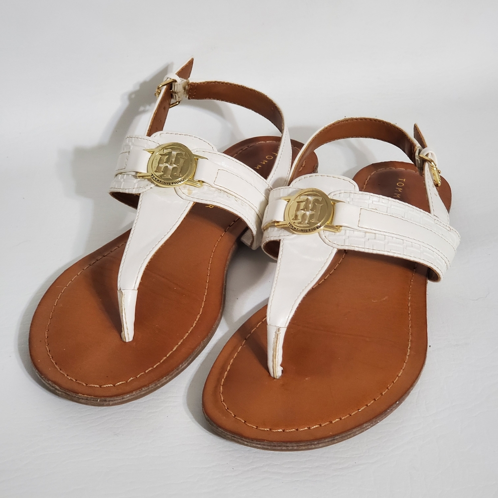 Tommy Hilfiger Women's White Sandals - Picture 1 of 9